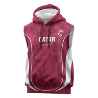 Custom Qatar Football Sleeveless Hoodie 2026 Come On The Maroons - Wonder Print Shop