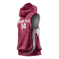 Custom Qatar Football Sleeveless Hoodie 2026 Come On The Maroons - Wonder Print Shop