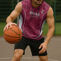 Custom Qatar Football Sleeveless Hoodie 2026 Come On The Maroons - Wonder Print Shop