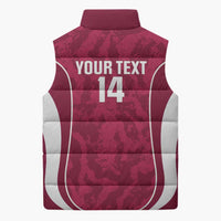 Custom Qatar Football Sleeveless Puffer Jacket 2026 Come On The Maroons - Wonder Print Shop
