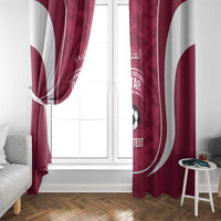 Custom Qatar Football Window Curtain 2026 Come On The Maroons - Wonder Print Shop