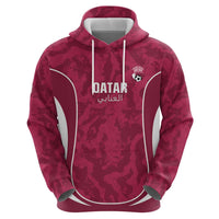 Custom Qatar Football Zip Hoodie 2026 Come On The Maroons - Wonder Print Shop