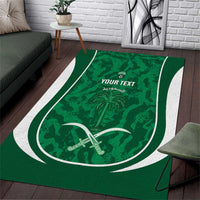 Custom Saudi Arabia Football Area Rug 2026 Come On Arabian Falcons - Wonder Print Shop