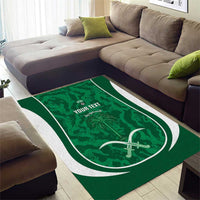 Custom Saudi Arabia Football Area Rug 2026 Come On Arabian Falcons - Wonder Print Shop
