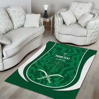 Custom Saudi Arabia Football Area Rug 2026 Come On Arabian Falcons - Wonder Print Shop