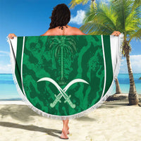 Custom Saudi Arabia Football Beach Blanket 2026 Come On Arabian Falcons - Wonder Print Shop