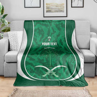 Custom Saudi Arabia Football Blanket 2026 Come On Arabian Falcons - Wonder Print Shop
