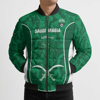 Custom Saudi Arabia Football Bomber Puffer Jacket 2026 Come On Arabian Falcons - Wonder Print Shop