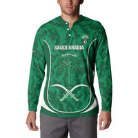 Custom Saudi Arabia Football Button Sweatshirt 2026 Come On Arabian Falcons - Wonder Print Shop