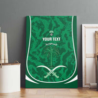 Custom Saudi Arabia Football Canvas Wall Art 2026 Come On Arabian Falcons - Wonder Print Shop