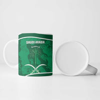 Custom Saudi Arabia Football Ceramic Mug 2026 Come On Arabian Falcons - Wonder Print Shop