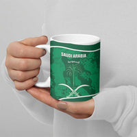 Custom Saudi Arabia Football Ceramic Mug 2026 Come On Arabian Falcons - Wonder Print Shop