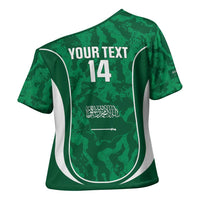 Custom Saudi Arabia Football Cross Shoulder Shirt 2026 Come On Arabian Falcons - Wonder Print Shop