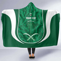 Custom Saudi Arabia Football Hooded Blanket 2026 Come On Arabian Falcons - Wonder Print Shop