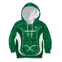 Custom Saudi Arabia Football Kid Hoodie 2026 Come On Arabian Falcons - Wonder Print Shop