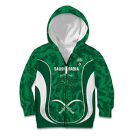 Custom Saudi Arabia Football Kid Hoodie 2026 Come On Arabian Falcons - Wonder Print Shop