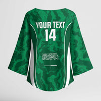 Custom Saudi Arabia Football Kimono Sleeve Blouse 2026 Come On Arabian Falcons - Wonder Print Shop