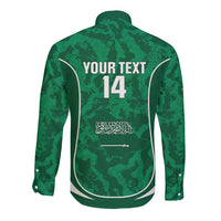 Custom Saudi Arabia Football Long Sleeve Button Shirt 2026 Come On Arabian Falcons - Wonder Print Shop