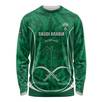 Custom Saudi Arabia Football Long Sleeve Shirt 2026 Come On Arabian Falcons - Wonder Print Shop