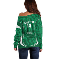 Custom Saudi Arabia Football Off Shoulder Sweater 2026 Come On Arabian Falcons - Wonder Print Shop