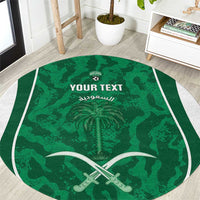 Custom Saudi Arabia Football Round Carpet 2026 Come On Arabian Falcons - Wonder Print Shop