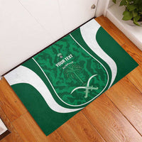 Custom Saudi Arabia Football Rubber Doormat 2026 Come On Arabian Falcons - Wonder Print Shop