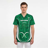 Custom Saudi Arabia Football Scrub Top 2026 Come On Arabian Falcons - Wonder Print Shop
