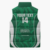 Custom Saudi Arabia Football Sleeveless Puffer Jacket 2026 Come On Arabian Falcons - Wonder Print Shop