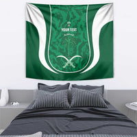 Custom Saudi Arabia Football Tapestry 2026 Come On Arabian Falcons - Wonder Print Shop