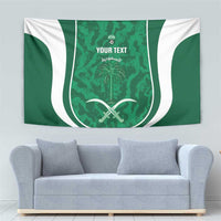 Custom Saudi Arabia Football Tapestry 2026 Come On Arabian Falcons - Wonder Print Shop