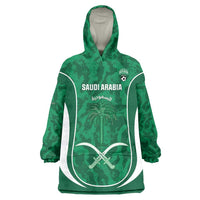 Custom Saudi Arabia Football Wearable Blanket Hoodie 2026 Come On Arabian Falcons - Wonder Print Shop