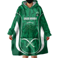 Custom Saudi Arabia Football Wearable Blanket Hoodie 2026 Come On Arabian Falcons - Wonder Print Shop