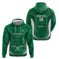 Custom Saudi Arabia Football Zip Hoodie 2026 Come On Arabian Falcons - Wonder Print Shop