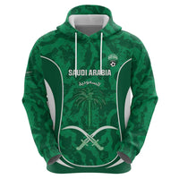 Custom Saudi Arabia Football Zip Hoodie 2026 Come On Arabian Falcons - Wonder Print Shop