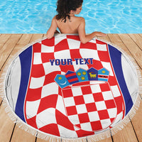 Custom Croatia Football Beach Blanket 2026 Come On Vatreni Hrvatska - Wonder Print Shop