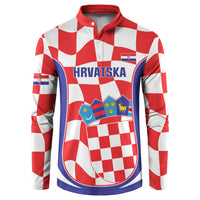 Custom Croatia Football Button Sweatshirt 2026 Come On Vatreni Hrvatska - Wonder Print Shop