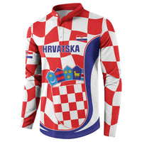 Custom Croatia Football Button Sweatshirt 2026 Come On Vatreni Hrvatska - Wonder Print Shop