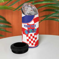 Custom Croatia Football 4 in 1 Can Cooler Tumbler 2026 Come On Vatreni Hrvatska - Wonder Print Shop