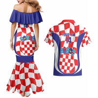 Custom Croatia Football Couples Matching Mermaid Dress and Hawaiian Shirt 2026 Come On Vatreni Hrvatska - Wonder Print Shop