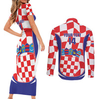 Custom Croatia Football Couples Matching Short Sleeve Bodycon Dress and Long Sleeve Button Shirt 2026 Come On Vatreni Hrvatska - Wonder Print Shop