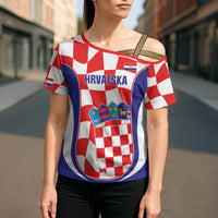 Custom Croatia Football Cross Shoulder Shirt 2026 Come On Vatreni Hrvatska - Wonder Print Shop