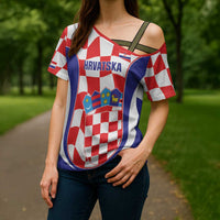 Custom Croatia Football Cross Shoulder Shirt 2026 Come On Vatreni Hrvatska - Wonder Print Shop