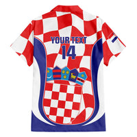 Custom Croatia Football Family Matching Off The Shoulder Long Sleeve Dress and Hawaiian Shirt 2026 Come On Vatreni Hrvatska - Wonder Print Shop