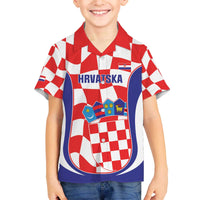 Custom Croatia Football Family Matching Off The Shoulder Long Sleeve Dress and Hawaiian Shirt 2026 Come On Vatreni Hrvatska - Wonder Print Shop