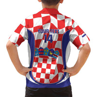 Custom Croatia Football Family Matching Off Shoulder Maxi Dress and Hawaiian Shirt 2026 Come On Vatreni Hrvatska - Wonder Print Shop