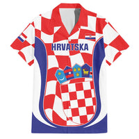 Custom Croatia Football Family Matching Off Shoulder Short Dress and Hawaiian Shirt 2026 Come On Vatreni Hrvatska - Wonder Print Shop