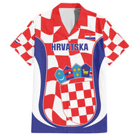 Custom Croatia Football Family Matching Short Sleeve Bodycon Dress and Hawaiian Shirt 2026 Come On Vatreni Hrvatska - Wonder Print Shop