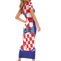 Custom Croatia Football Family Matching Short Sleeve Bodycon Dress and Hawaiian Shirt 2026 Come On Vatreni Hrvatska - Wonder Print Shop