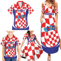 Custom Croatia Football Family Matching Summer Maxi Dress and Hawaiian Shirt 2026 Come On Vatreni Hrvatska - Wonder Print Shop