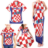 Custom Croatia Football Family Matching Tank Maxi Dress and Hawaiian Shirt 2026 Come On Vatreni Hrvatska - Wonder Print Shop